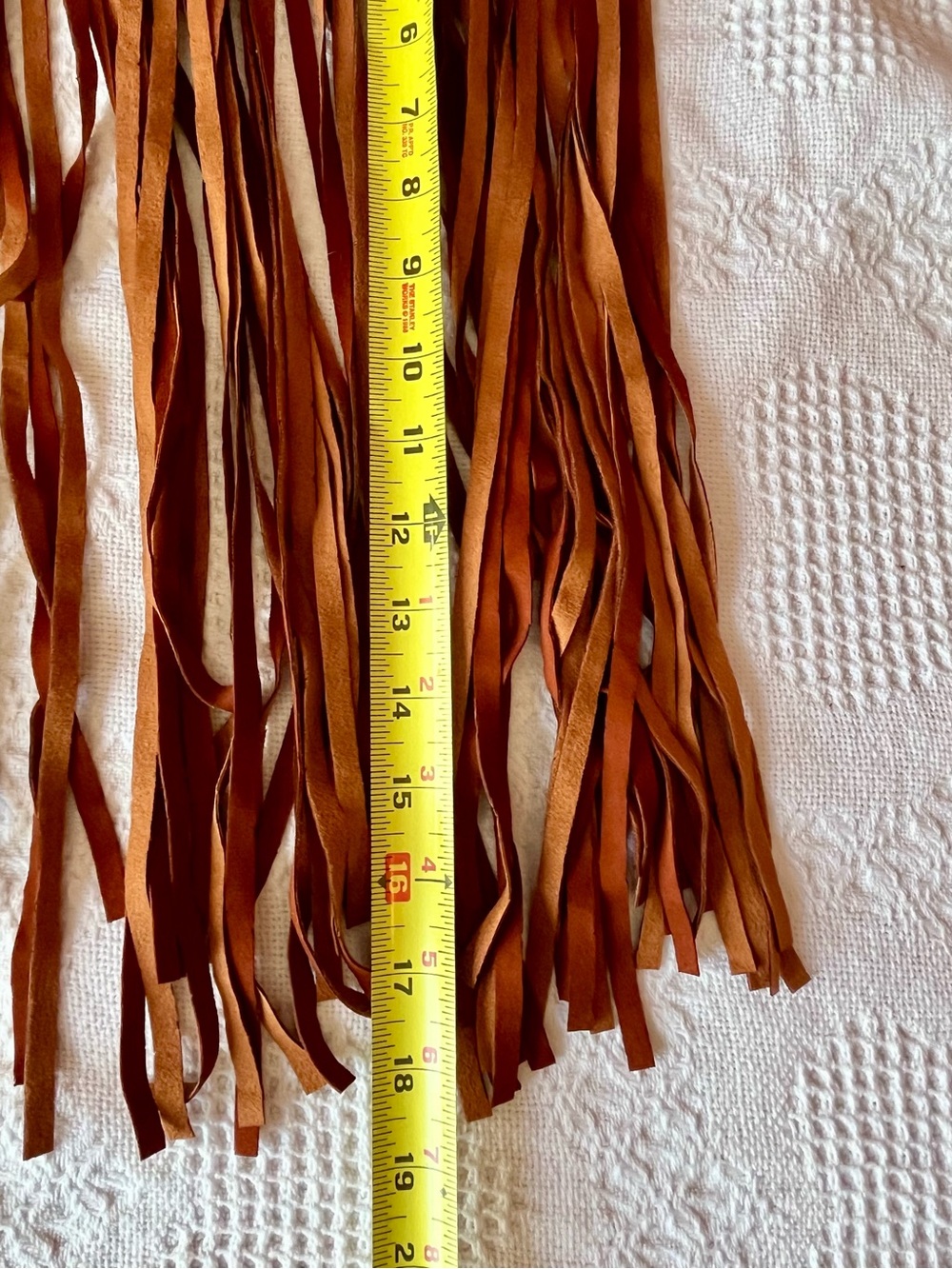 NWOT Brown Fringe Pseudo Suede Vest Vegan Suede for Halloween Costumes etc. - Picture 7 of 7